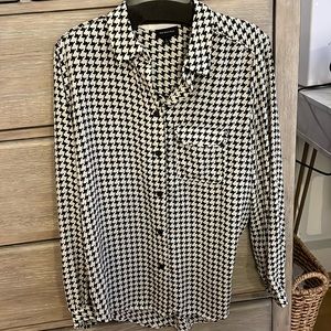 Who What Wear Houndstooth Blouse
